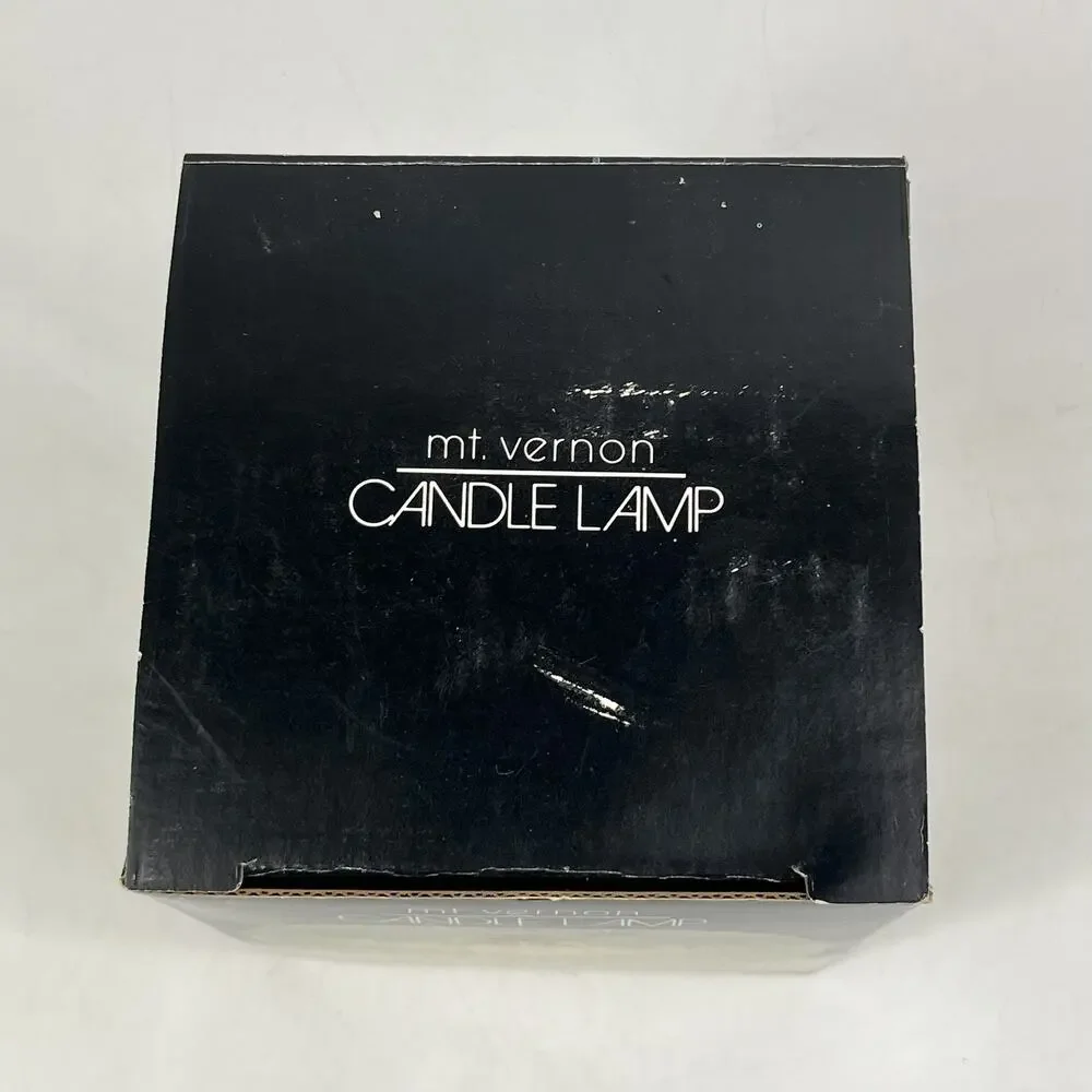 Vintage Indiana Glass Mt. Vernon Candle Lamp Frosted Pale Mint Green with Box